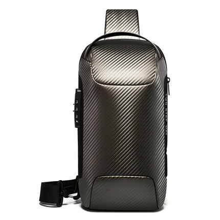 Bange 22085 plus Carbon Fiber Anti-theft Waterproof Crossbody Chest Bag for Men & Women, Size: 34 x 18 x 10cm(Grey)-garmade.com