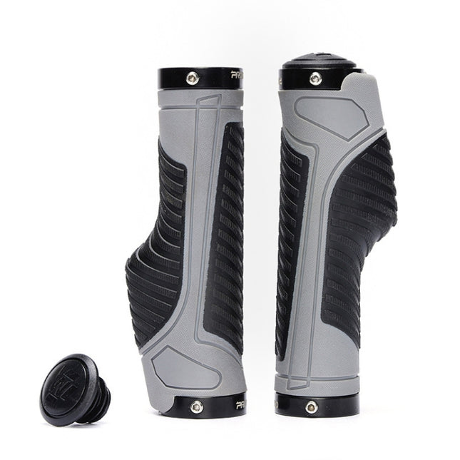 PROMEND GR-504 1 Pair TPR Ergonomic Ball Bicycle Grip Cover (Black Grey)-garmade.com