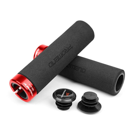PROMEND GR-513 1 Pair Bicycle Antiskid Sweat-absorbing Sponge Grips Cover (Black Red)-garmade.com