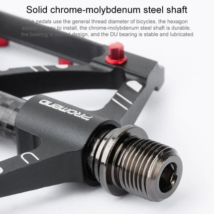 PROMEND PD-M52C 1 Pair Bicycle Aluminum Alloy + Carbon Fiber Tube Bearing Pedals (Titanium Color)-garmade.com