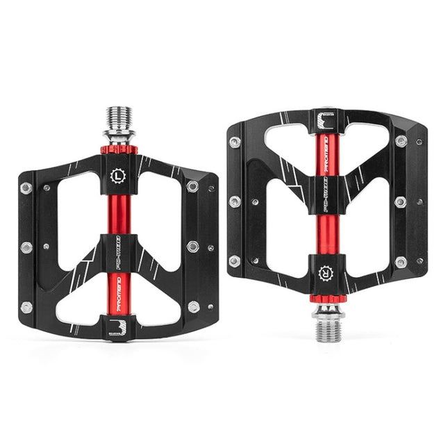 PROMEND PD-M88 1 Pair Mountain Bicycle Aluminum Alloy 3-Bearings Pedals (Black)-garmade.com