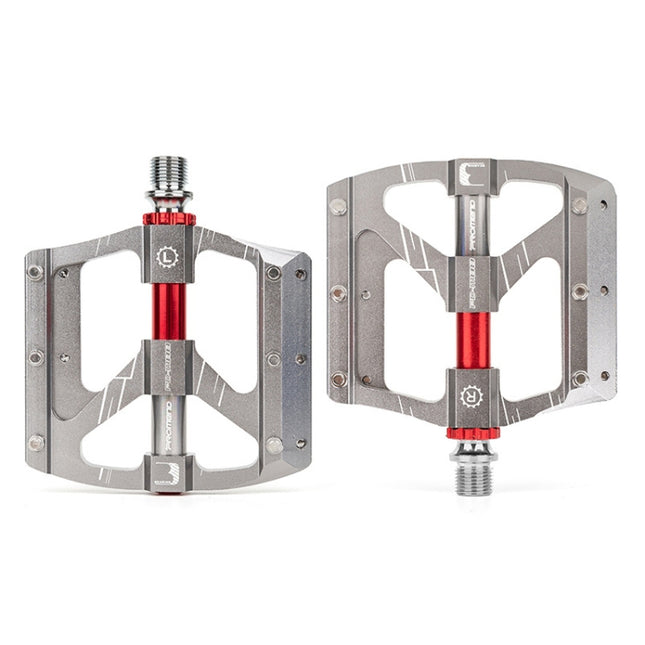 PROMEND PD-M88 1 Pair Mountain Bicycle Aluminum Alloy 3-Bearings Pedals (Titanium Color)-garmade.com