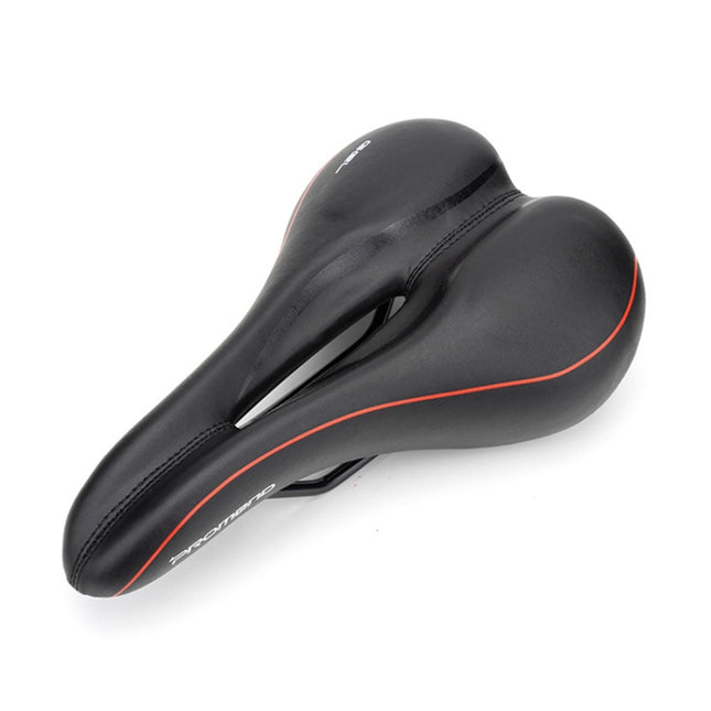 PROMEND SD-565 Hollow Breathable Silicone Bicycle Saddle (Black Red)-garmade.com