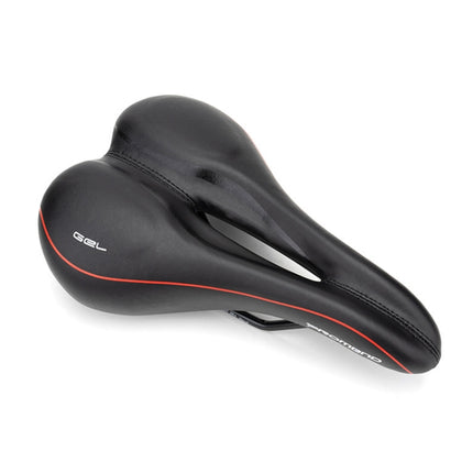 PROMEND SD-565 Hollow Breathable Silicone Bicycle Saddle (Black Red)-garmade.com