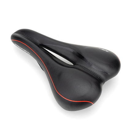 PROMEND SD-565 Hollow Breathable Silicone Bicycle Saddle (Black Red)-garmade.com