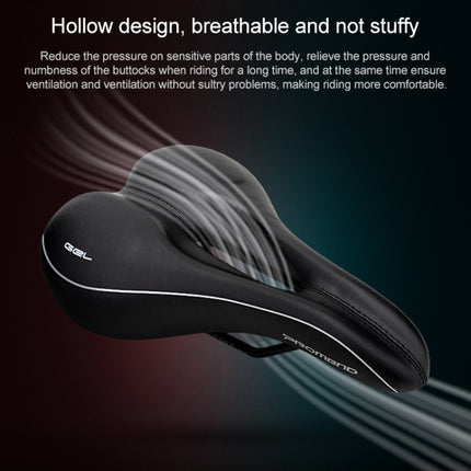 PROMEND SD-565 Hollow Breathable Silicone Bicycle Saddle (Black White)-garmade.com