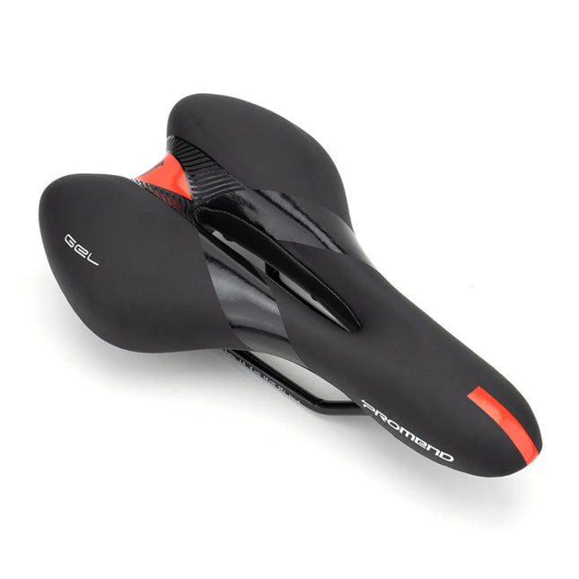 PROMEND SD-567 Hollow Breathable Silicone Racing Bicycle Saddle(Black Red)-garmade.com