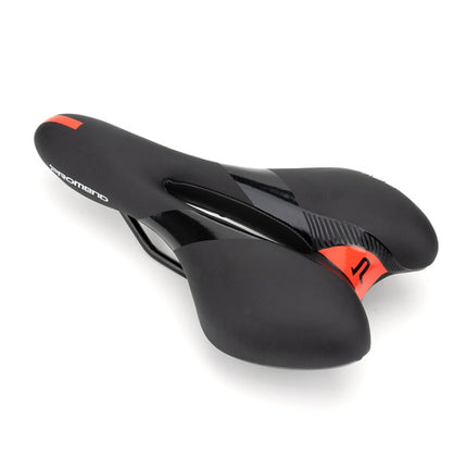 PROMEND SD-567 Hollow Breathable Silicone Racing Bicycle Saddle(Black Red)-garmade.com
