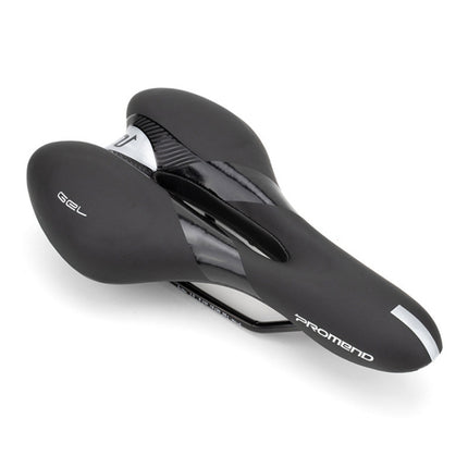 PROMEND SD-567 Hollow Breathable Silicone Racing Bicycle Saddle(Black White)-garmade.com