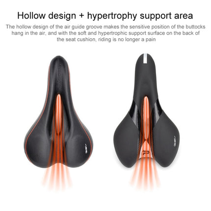 PROMEND SD-567 Hollow Breathable Silicone Racing Bicycle Saddle(Black White)-garmade.com