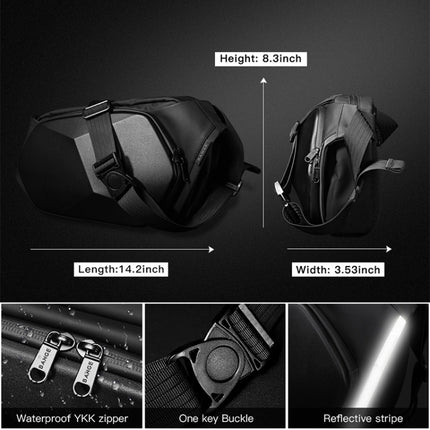 Bange BG-7229 Men Polyhedral Hard Shell Crossbody Chest Bag, Size: 36 x 21 x 10cm(Black)-garmade.com