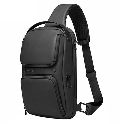 Bange BG-7258 Men Oxford Cloth Waterproof Crossbody Chest Bag with USB Port, Size: 35 x 21 x 12cm(Black)-garmade.com