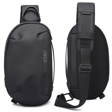 Bange BG-7306 Men Epithelium Coating Waterproof Crossbody Chest Bag with USB Port, Size: 34 x 19 x 6cm(Black)-garmade.com