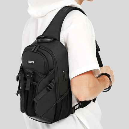 Bange BG-77120 Men Waterproof Crossbody Chest Bag with USB Port, Size: 36 x 22 x 10cm(Black)-garmade.com