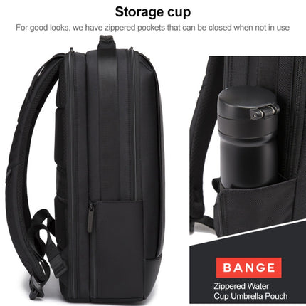 Bange BG-S52 16 inch Men Oxford Cloth Waterproof Backpack with USB Port (Black)-garmade.com