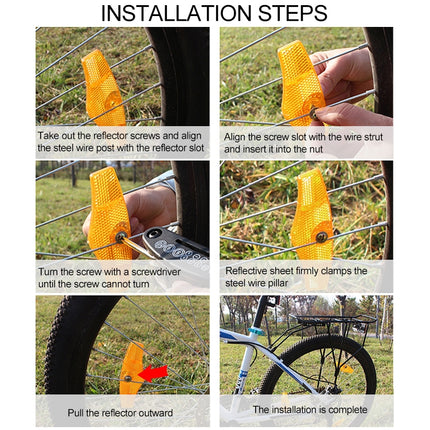 10 PCS Mountain Bike Spoke Reflection (Yellow)-garmade.com