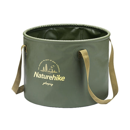 Naturehike NH20SJ040 20L PVC Outdoor Camping Foldable Water Storage Bucket (Army Green)-garmade.com