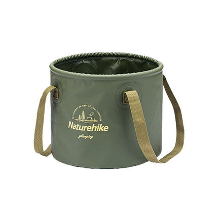 Naturehike NH20SJ040 10L PVC Outdoor Camping Foldable Water Storage Bucket (Army Green)-garmade.com