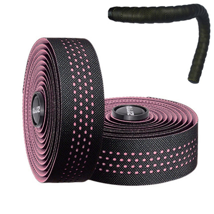 ZTTO Road Bike Handle Bar Tape Non-slip Anti-Vibration PU Leather Breathable Wear-resisting(Pink)-garmade.com