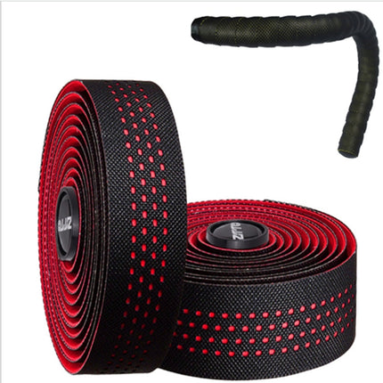 ZTTO Road Bike Handle Bar Tape Non-slip Anti-Vibration PU Leather Breathable Wear-resisting(Red)-garmade.com