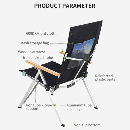 Naturehike NH17T003-Y Outdoor Aluminum Alloy 3-modes Adjustable Folding Chair (Black)-garmade.com