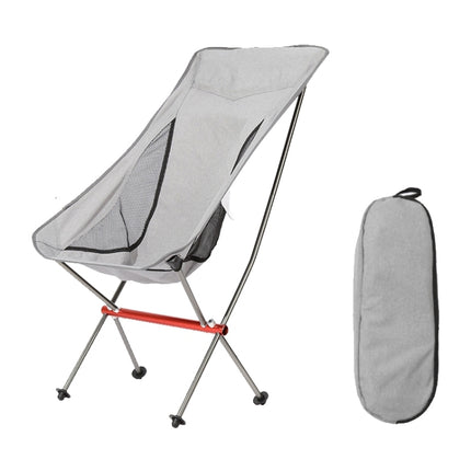 Outdoor Camping Beach Portable Ultra-Light Aluminum Alloy Folding Chair (Grey)-garmade.com