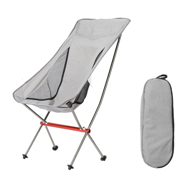 Outdoor Camping Beach Portable Ultra-Light Aluminum Alloy Folding Chair (Grey)-garmade.com