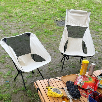 Large Outdoor Camping Leisure Beach Portable Folding Chair (White)-garmade.com