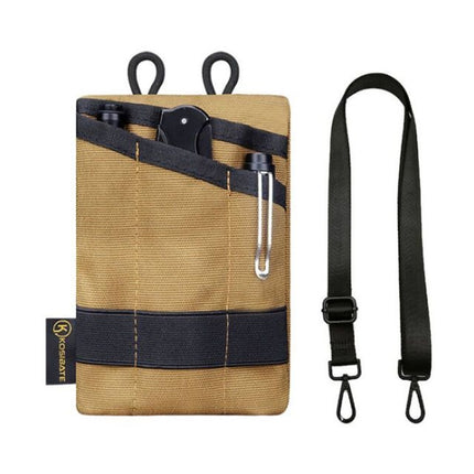 KOSIBATE H250 Outdoor Portable Card Holder Key Storage Bag with Shoulder Strap (Khaki)-garmade.com