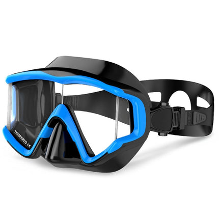 DM600 Silica Gel Diving Mask Swimming Goggles Diving Equipment for Adults (Black Blue)-garmade.com