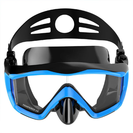 DM600 Silica Gel Diving Mask Swimming Goggles Diving Equipment for Adults (Black Blue)-garmade.com