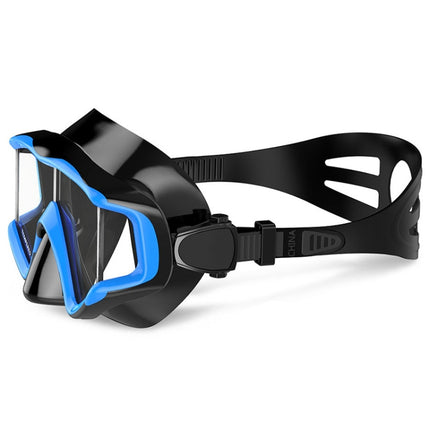 DM600 Silica Gel Diving Mask Swimming Goggles Diving Equipment for Adults (Black Blue)-garmade.com