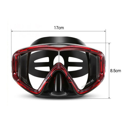 DM600 Silica Gel Diving Mask Swimming Goggles Diving Equipment for Adults (Black Blue)-garmade.com