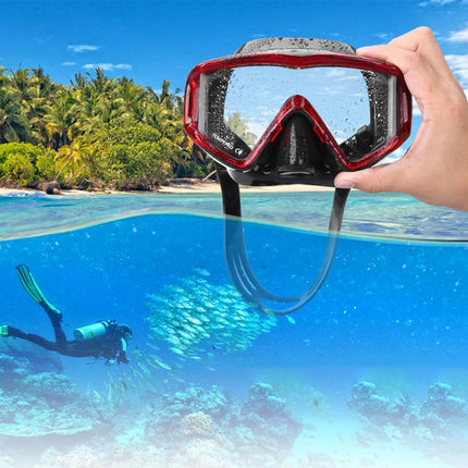 DM600 Silica Gel Diving Mask Swimming Goggles Diving Equipment for Adults (Black Blue)-garmade.com