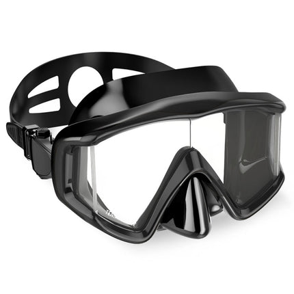 DM600 Silica Gel Diving Mask Swimming Goggles Diving Equipment for Adults (Black)-garmade.com