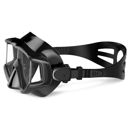 DM600 Silica Gel Diving Mask Swimming Goggles Diving Equipment for Adults (Black)-garmade.com