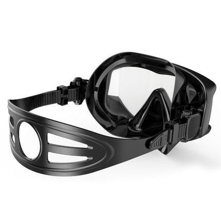 DM600 Silica Gel Diving Mask Swimming Goggles Diving Equipment for Adults (Black)-garmade.com