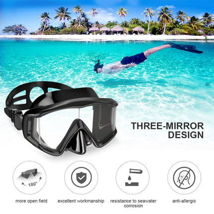 DM600 Silica Gel Diving Mask Swimming Goggles Diving Equipment for Adults (Black)-garmade.com