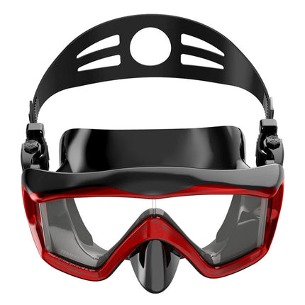 DM600 Silica Gel Diving Mask Swimming Goggles Diving Equipment for Adults (Red + Black)-garmade.com