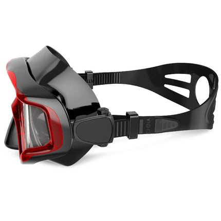 DM600 Silica Gel Diving Mask Swimming Goggles Diving Equipment for Adults (Red + Black)-garmade.com