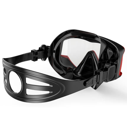 DM600 Silica Gel Diving Mask Swimming Goggles Diving Equipment for Adults (Red + Black)-garmade.com