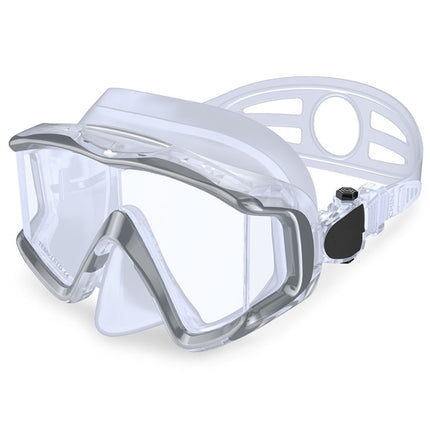 DM600 Silica Gel Diving Mask Swimming Goggles Diving Equipment for Adults (White)-garmade.com