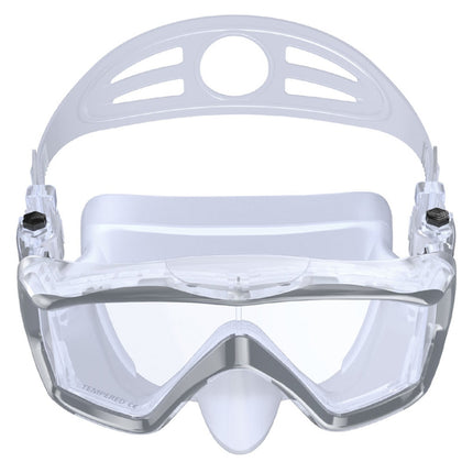 DM600 Silica Gel Diving Mask Swimming Goggles Diving Equipment for Adults (White)-garmade.com