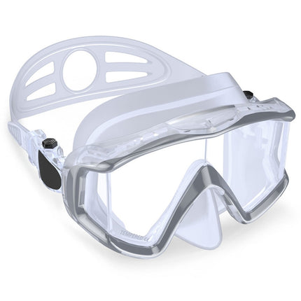 DM600 Silica Gel Diving Mask Swimming Goggles Diving Equipment for Adults (White)-garmade.com