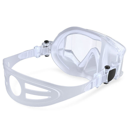 DM600 Silica Gel Diving Mask Swimming Goggles Diving Equipment for Adults (White)-garmade.com