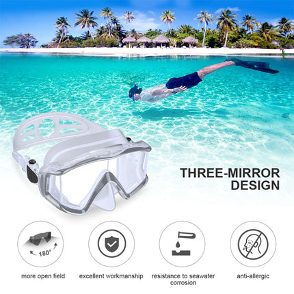 DM600 Silica Gel Diving Mask Swimming Goggles Diving Equipment for Adults (White)-garmade.com