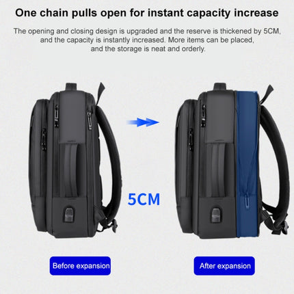 P990 15.6 inch Large Capacity Multifunctional Backpack with External USB Charging Port(Black)-garmade.com