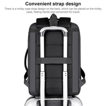 P990 15.6 inch Large Capacity Multifunctional Backpack with External USB Charging Port(Grey)-garmade.com