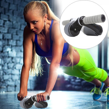 Folding Abdominal Roller Round Home Office Mute Fitness Equipment Sports for Man / Woman (Black)-garmade.com