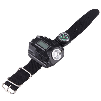 HT-8008 Multi-functional Rechargeable LED Flashlight Watch with Compass-garmade.com